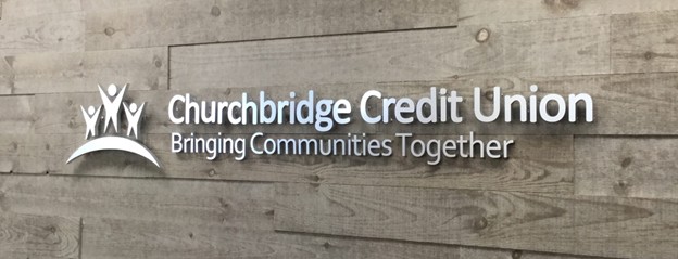 churchbridge credit union sign banner